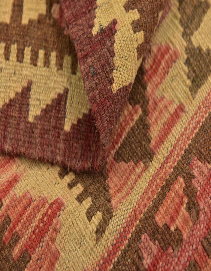 Detail image of  3' 3 x 4' 10  Hand Woven Kilim Maymana Wool Rug
