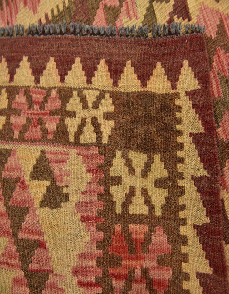 Detail image of  3' 3 x 4' 10  Hand Woven Kilim Maymana Wool Rug