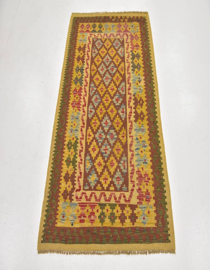 Detail image of  3' 3 x 4' 10  Hand Woven Kilim Maymana Wool Rug