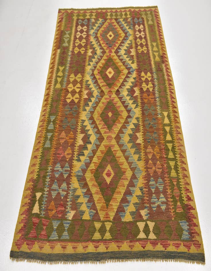 Detail image of 4' 10 x 6' 7 Hand Woven Kilim Maymana Wool Rug