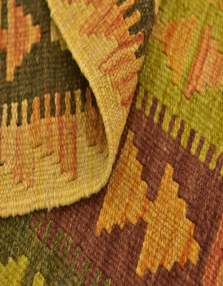 Detail image of  3' 6 x 6' 5  Hand Woven Kilim Maymana Wool Rug
