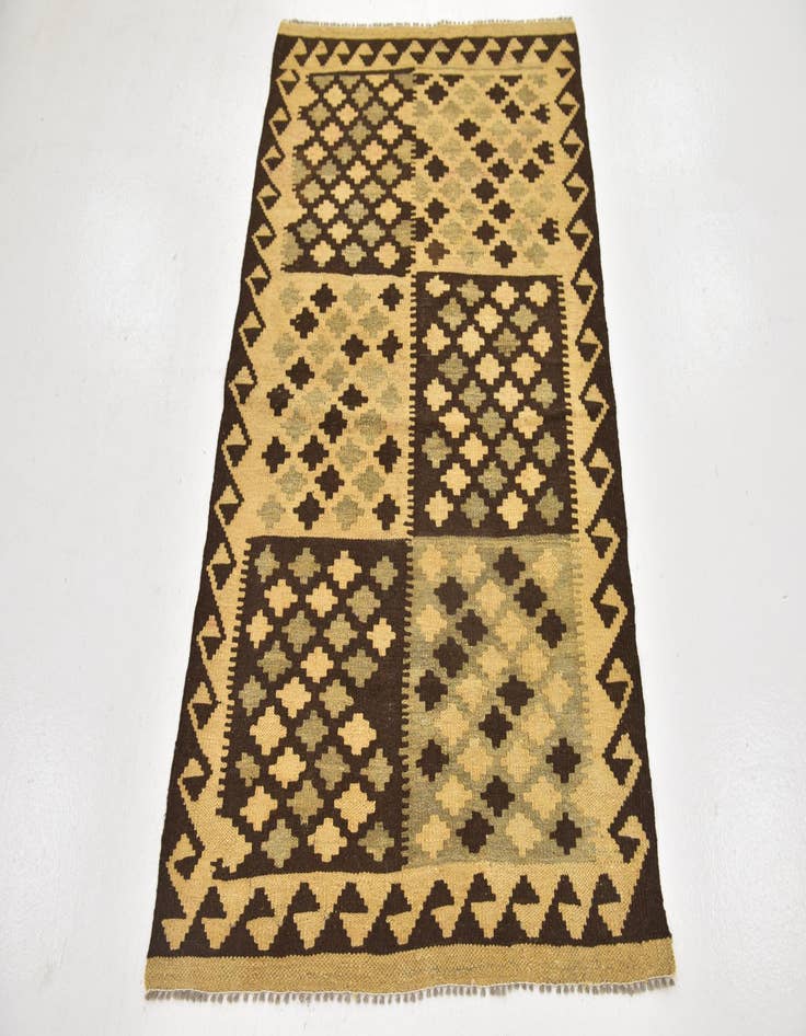 Detail image of  3' 2 x 4' 9  Hand Woven Kilim Maymana Wool Rug