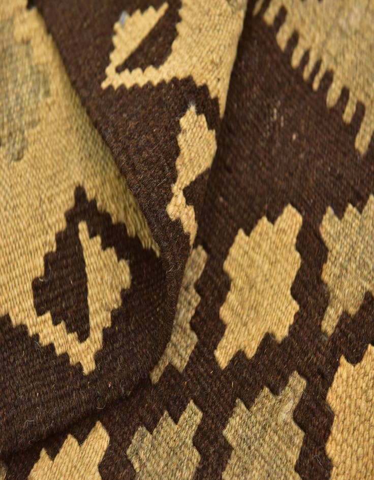 Detail image of  3' 2 x 4' 9  Hand Woven Kilim Maymana Wool Rug