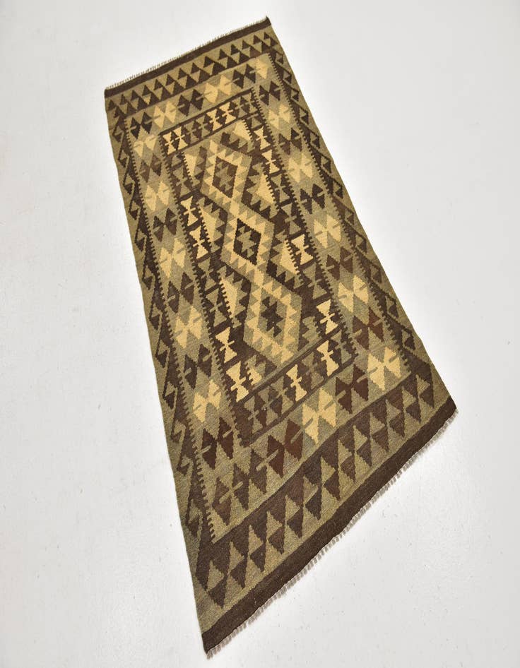 Detail image of  3' x 5'  Hand Woven Kilim Maymana Wool Rug