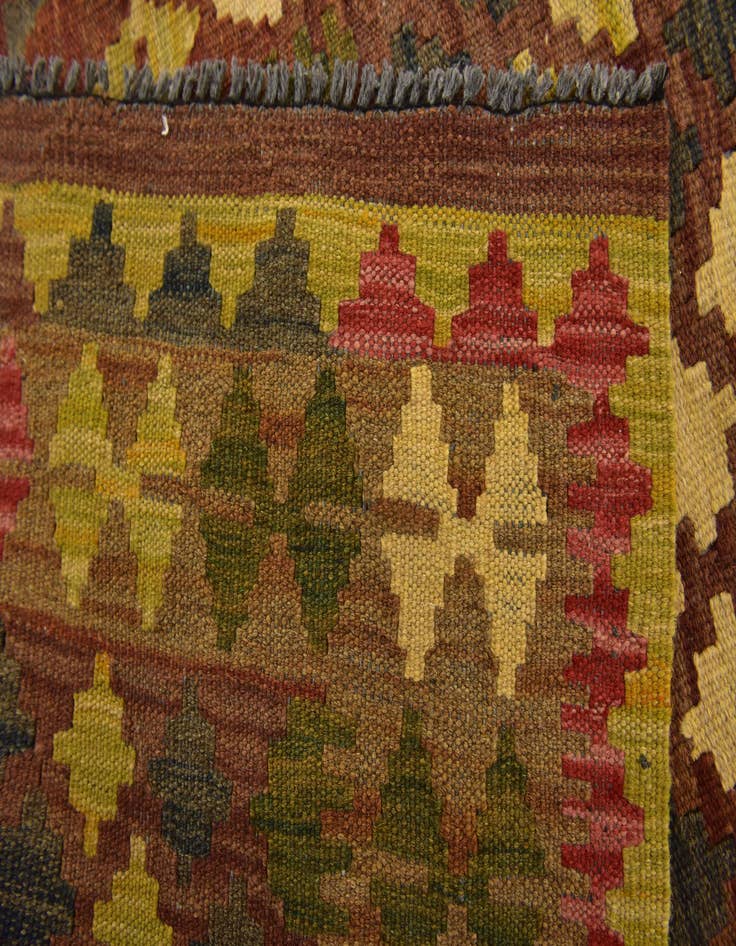 Detail image of  2' 8 x 4'  Hand Woven Kilim Maymana Wool Rug