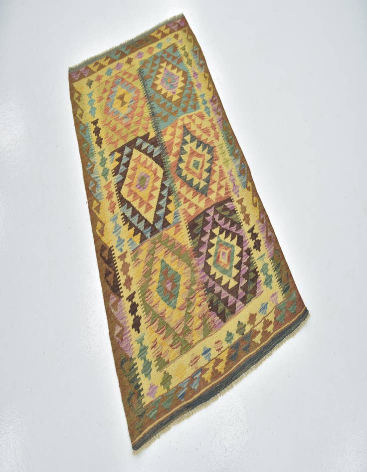 Detail image of  3' 3 x 5'  Hand Woven Kilim Maymana Wool Rug