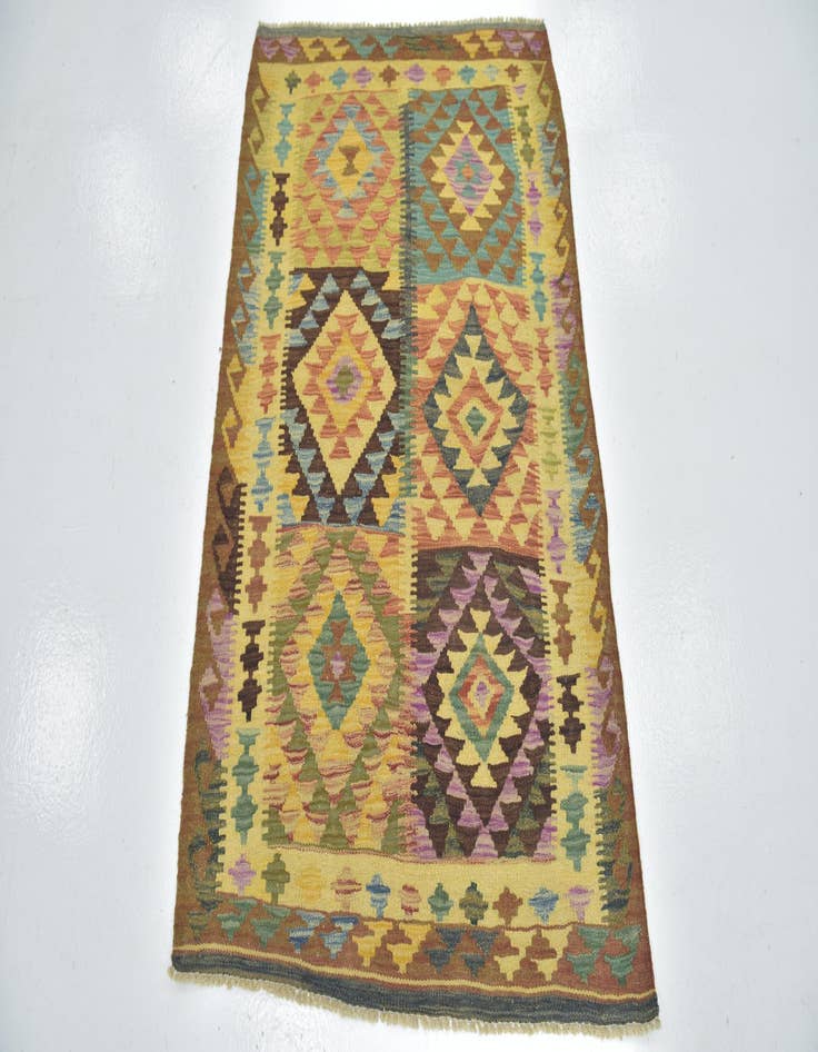 Detail image of  3' 3 x 5'  Hand Woven Kilim Maymana Wool Rug