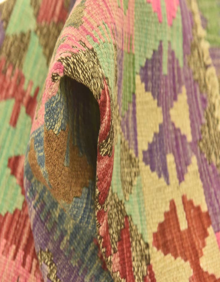 Detail image of  2' 8 x 4'  Hand Woven Kilim Maymana Wool Rug