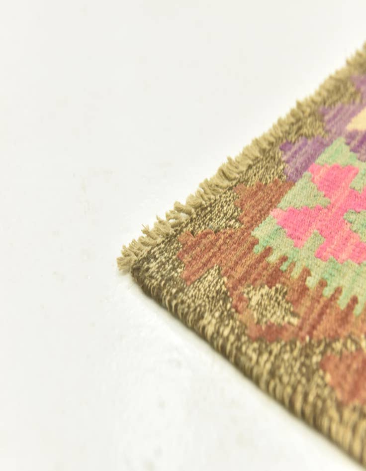 Detail image of  2' 8 x 4'  Hand Woven Kilim Maymana Wool Rug