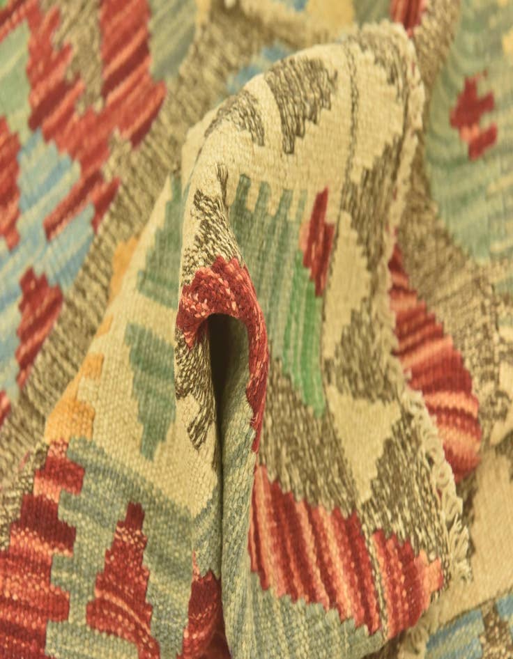 Detail image of  2' 9 x 4'  Hand Woven Kilim Maymana Wool Rug