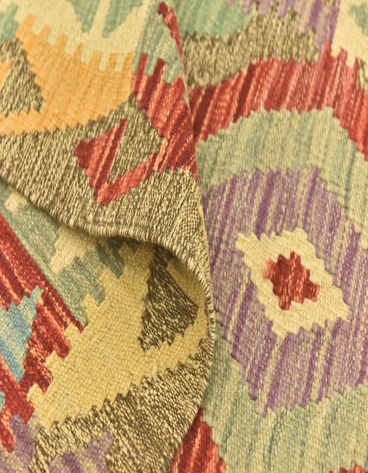 Detail image of  2' 9 x 4'  Hand Woven Kilim Maymana Wool Rug