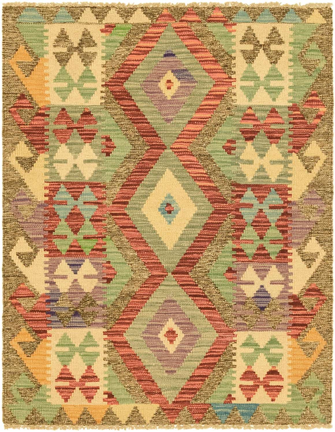 Primary image  2' 9 x 4'  Hand Woven Kilim Maymana Wool Rug
