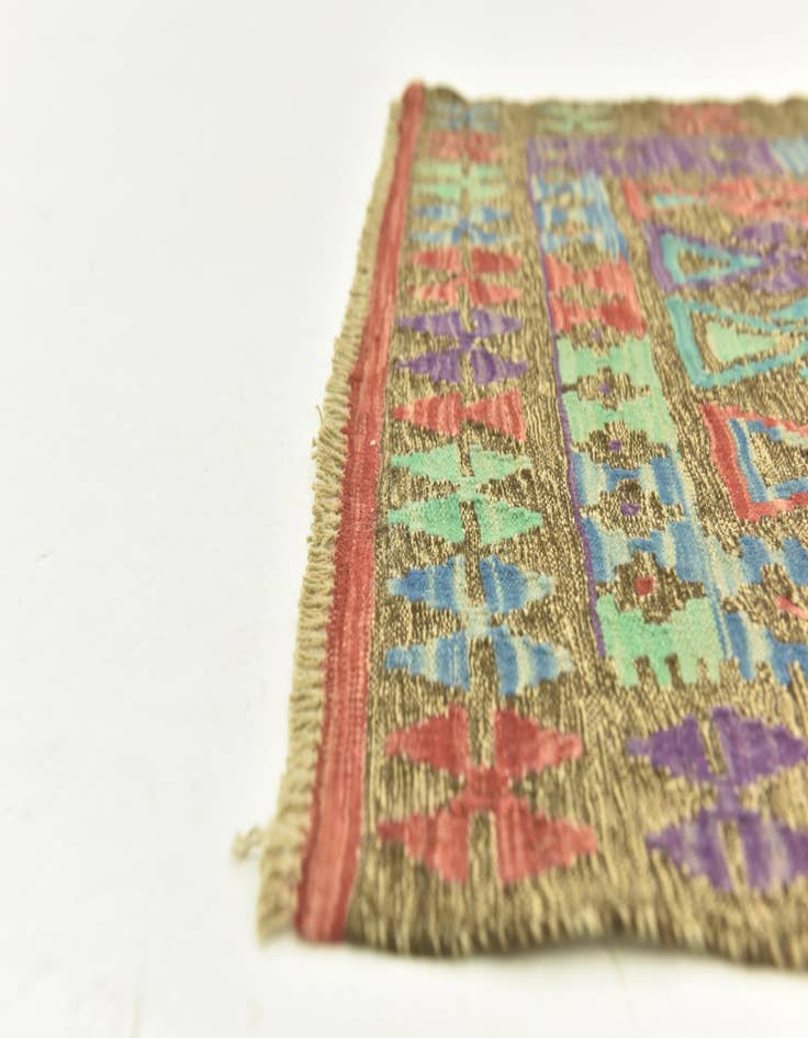 Detail image of 2' 8 x 4' 2 Hand Woven Kilim Maymana Wool Rug
