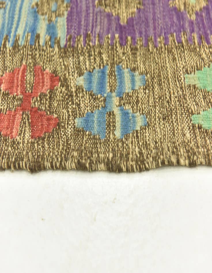 Detail image of 2' 8 x 4' 2 Hand Woven Kilim Maymana Wool Rug