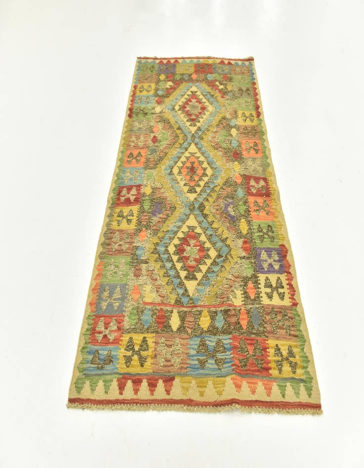 Detail image of  3' 8 x 6' 3  Hand Woven Kilim Maymana Wool Rug