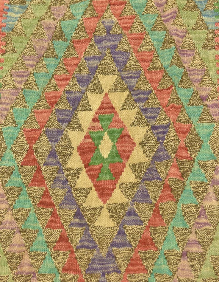 Detail image of  4' x 5' 7  Hand Woven Kilim Maymana Wool Rug