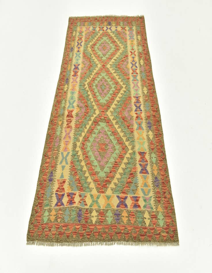 Detail image of  4' x 6' 4  Hand Woven Kilim Maymana Wool Rug