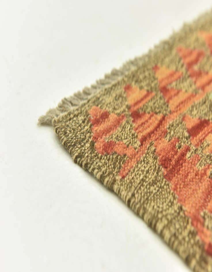Detail image of  4' x 6' 4  Hand Woven Kilim Maymana Wool Rug