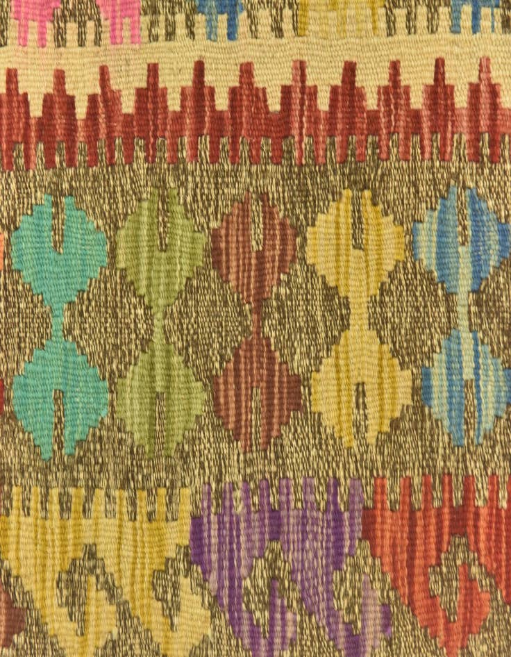 Detail image of  4' 1 x 5' 10  Hand Woven Kilim Maymana Wool Rug