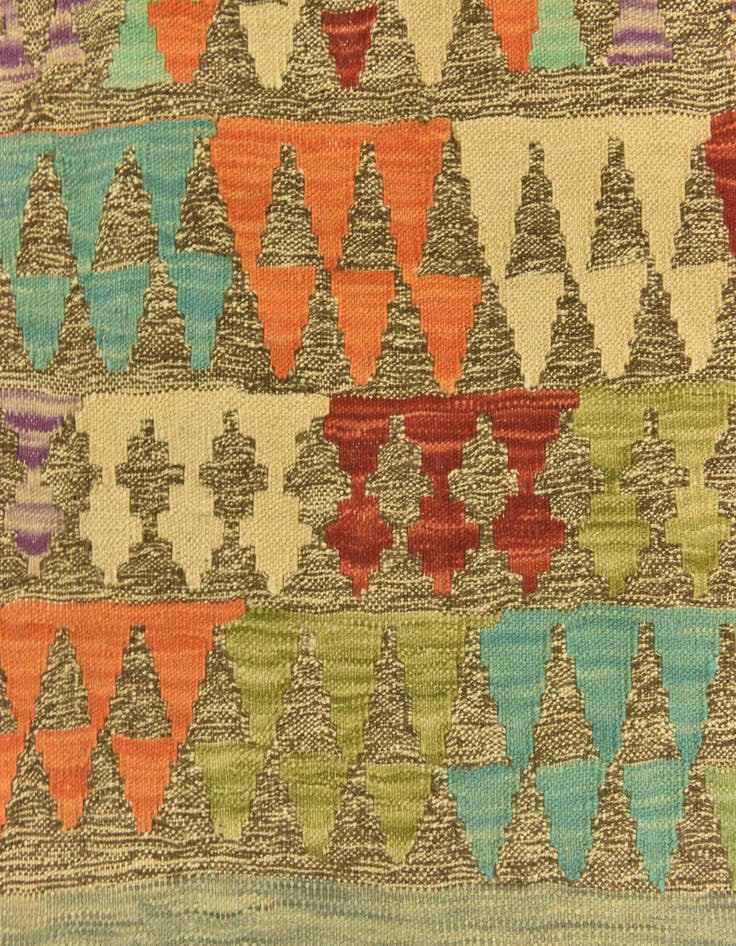 Detail image of  5' 1 x 6' 4  Hand Woven Kilim Maymana Wool Rug