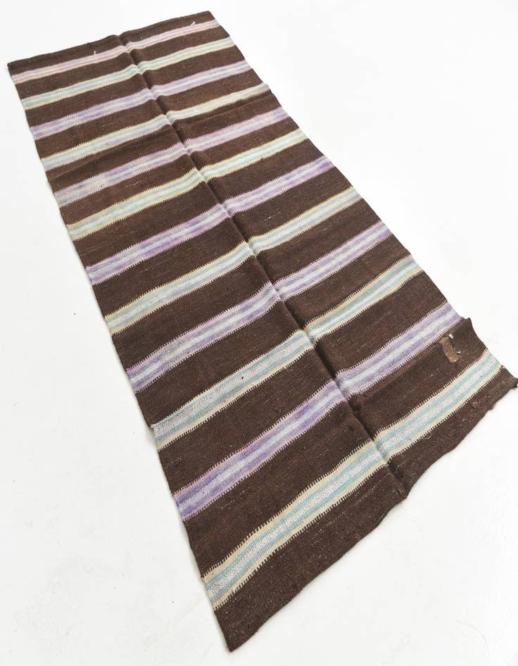 Detail image of  4' 1 x 7' 8  Hand Woven Kilim Maymana Wool Rug