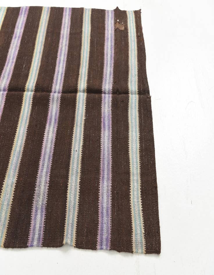 Detail image of  4' 1 x 7' 8  Hand Woven Kilim Maymana Wool Rug