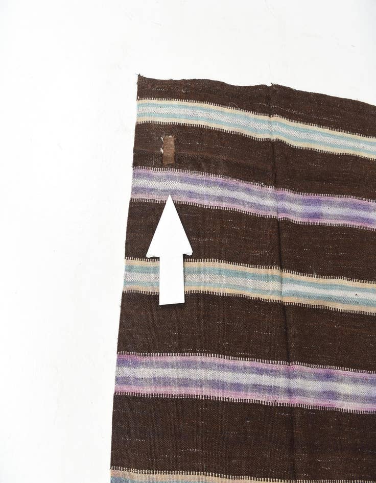 Detail image of  4' 1 x 7' 8  Hand Woven Kilim Maymana Wool Rug