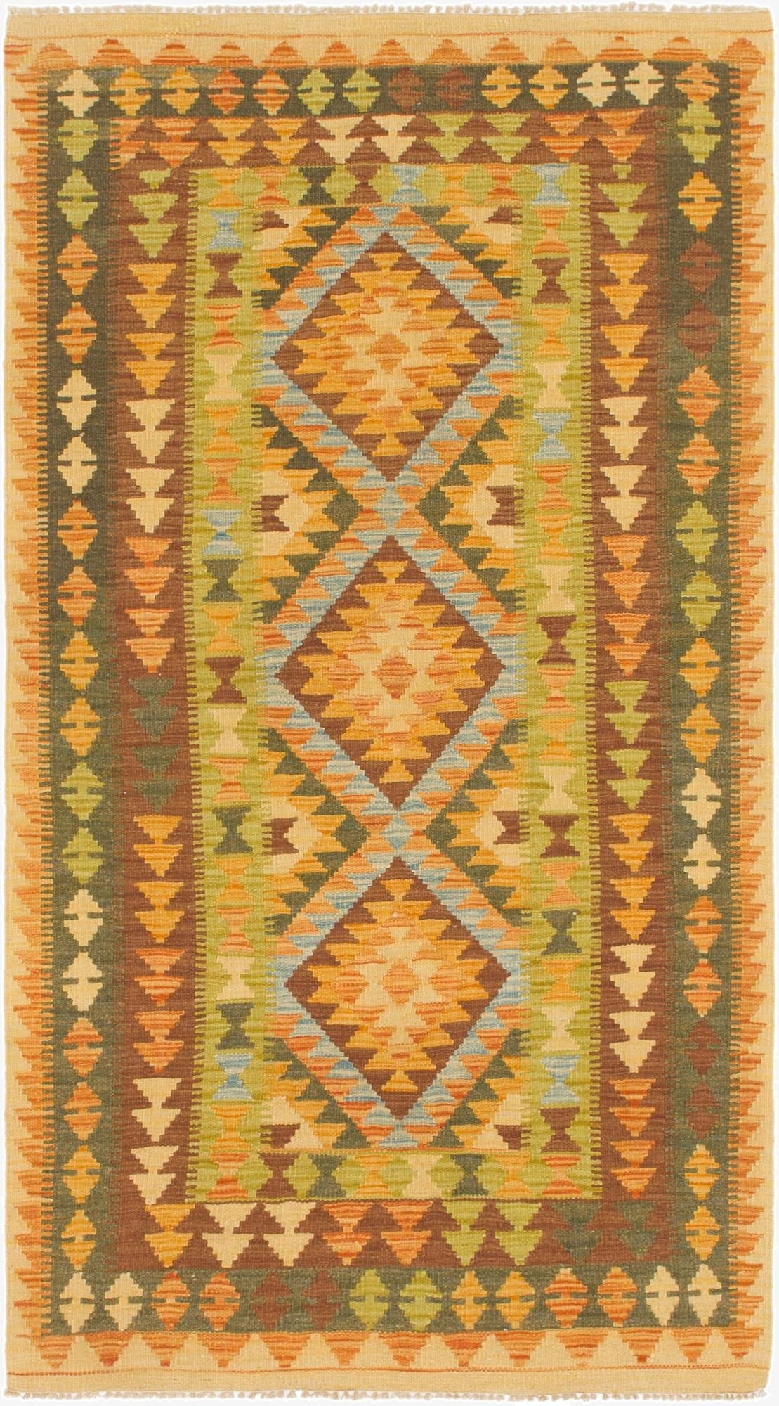  3' 6 x 6' 5  Hand Woven Kilim Maymana Wool Rug