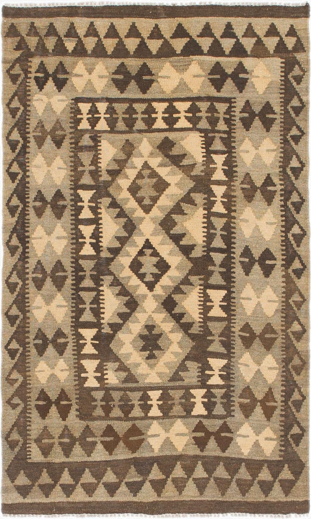  3' x 5'  Hand Woven Kilim Maymana Wool Rug