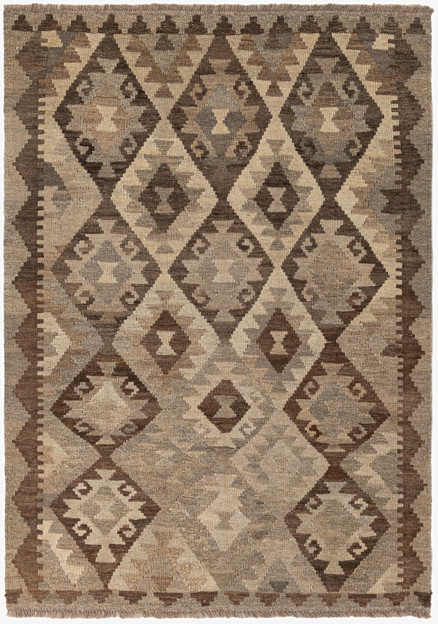  3' 5 x 4' 9  Hand Woven Kilim Maymana Wool Rug
