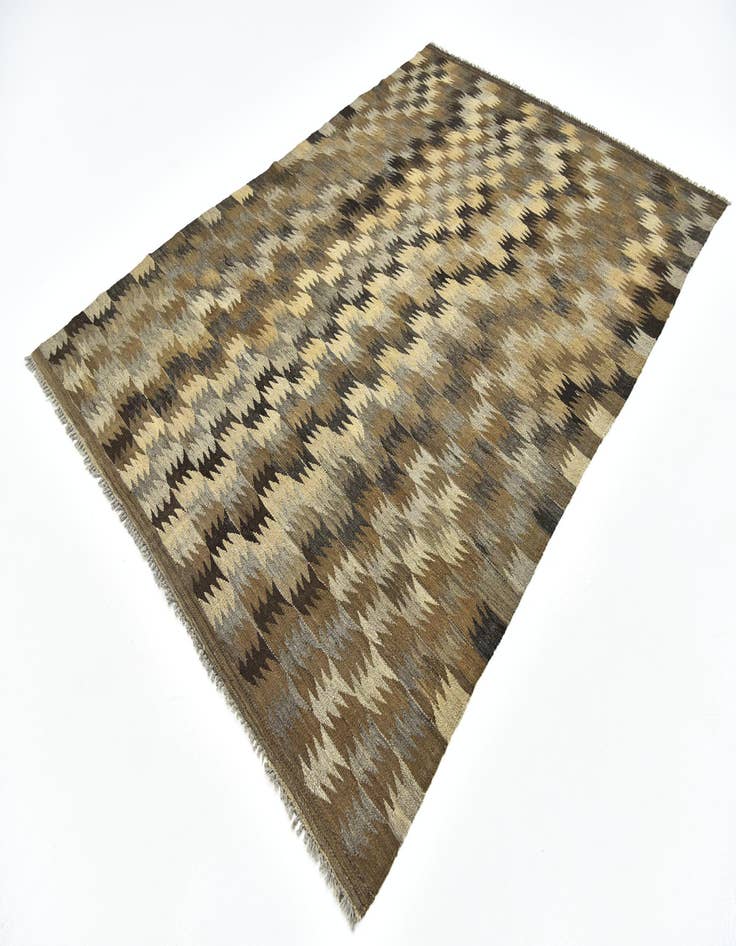 Detail image of  5' 8 x 8' 2  Hand Woven Kilim Modern Wool Rug