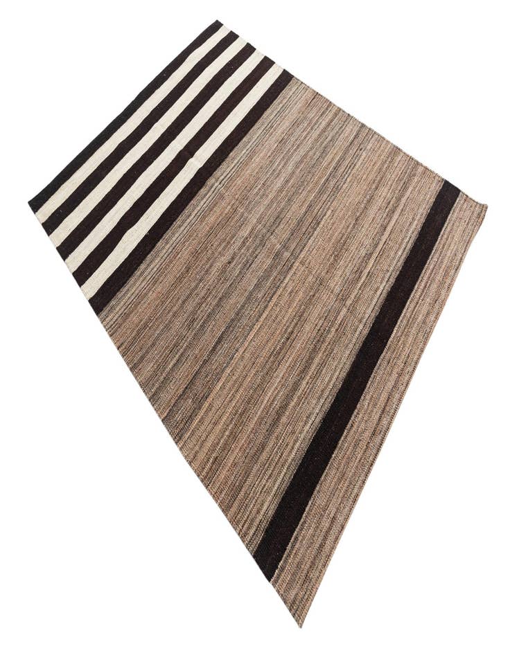 Detail image of  4' 5 x 5' 10  Hand Woven Kilim Modern Wool Rug