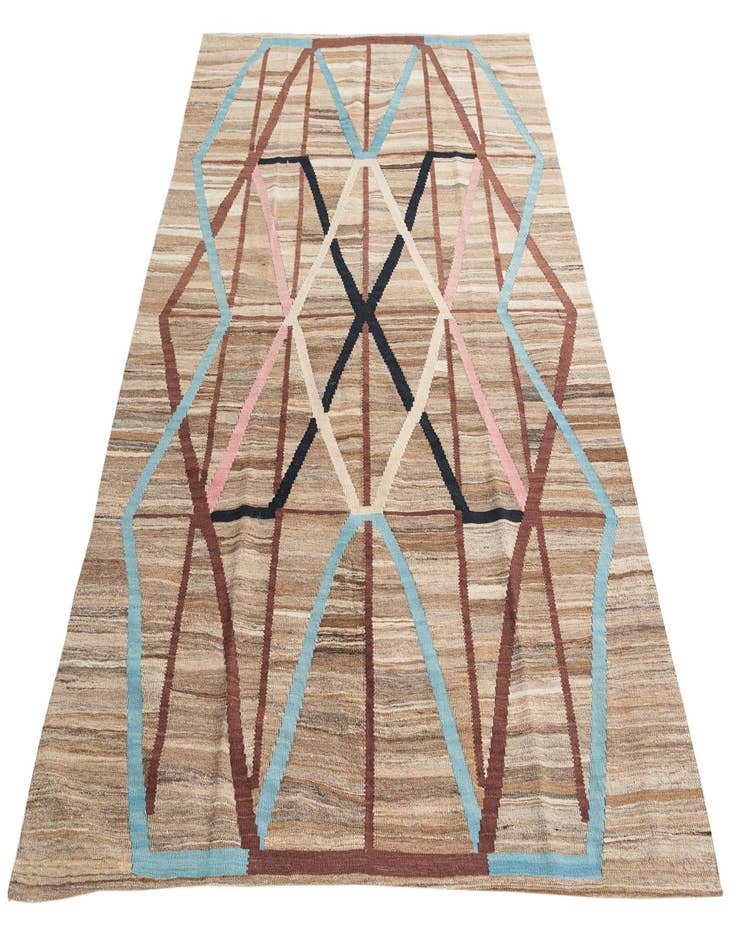 Detail image of  6' x 7' 8  Hand Woven Kilim Modern Wool Rug