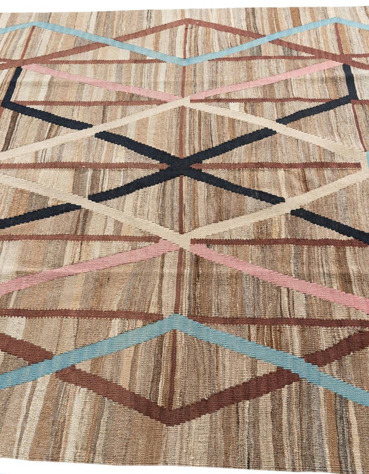 Detail image of  6' x 7' 8  Hand Woven Kilim Modern Wool Rug