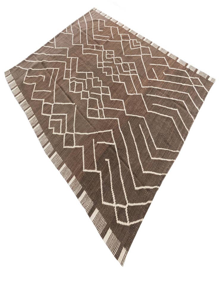 Detail image of  6' 3 x 7' 9  Hand Woven Kilim Modern Wool Rug