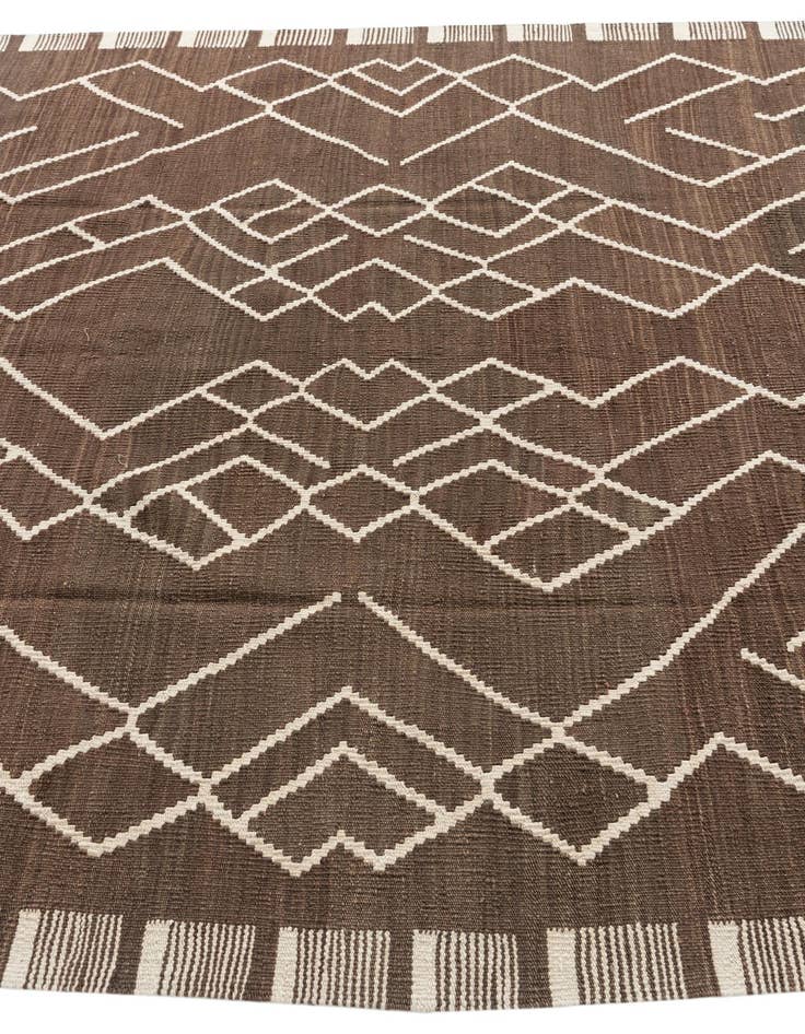 Detail image of  6' 3 x 7' 9  Hand Woven Kilim Modern Wool Rug