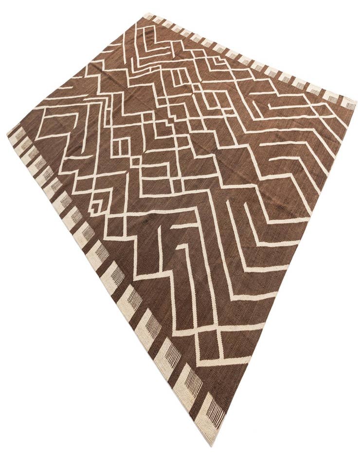 Detail image of  8' 8 x 11' 7  Hand Woven Kilim Modern Wool Rug