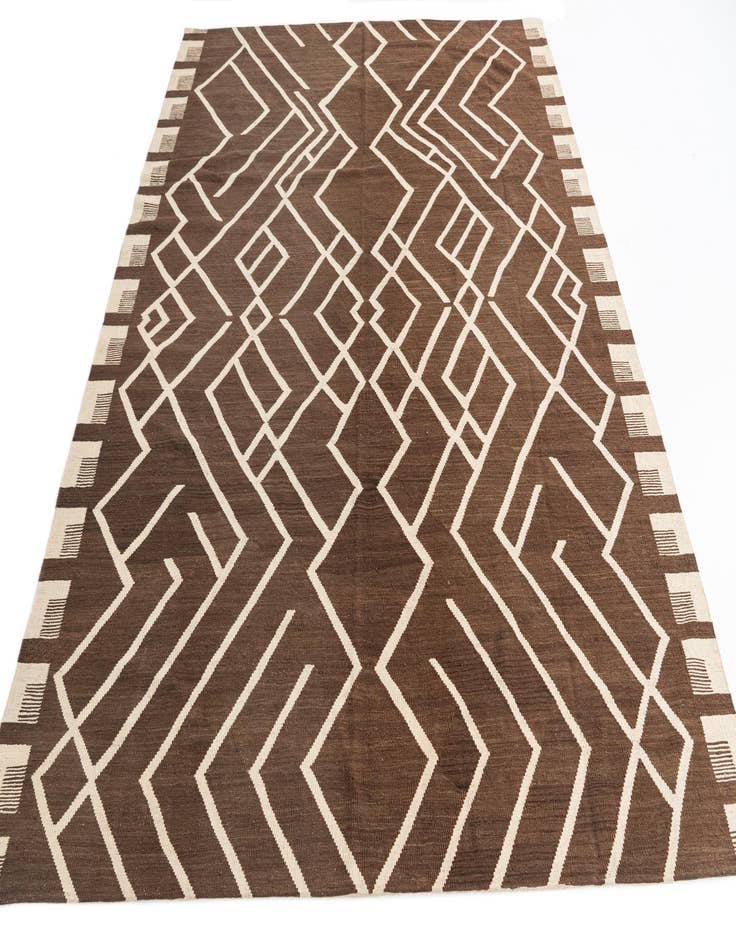 Detail image of  8' 8 x 11' 7  Hand Woven Kilim Modern Wool Rug