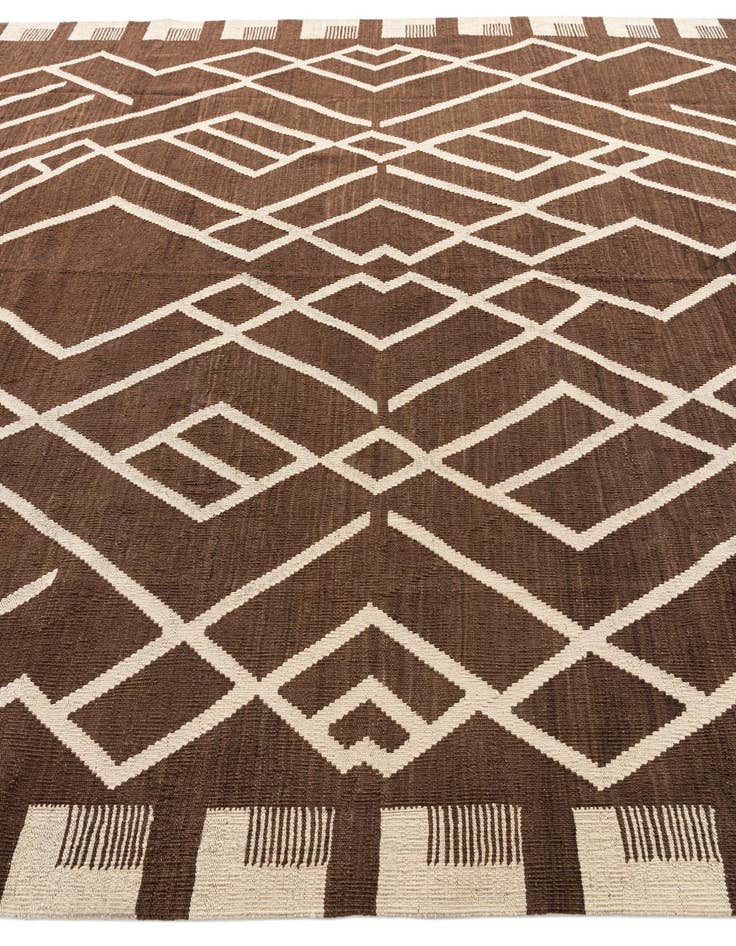 Detail image of  8' 8 x 11' 7  Hand Woven Kilim Modern Wool Rug