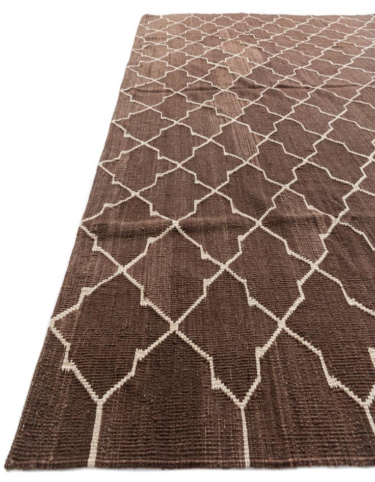 Detail image of  9' x 11' 2  Hand Woven Kilim Modern Wool Rug