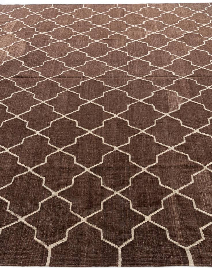 Detail image of  9' x 11' 2  Hand Woven Kilim Modern Wool Rug