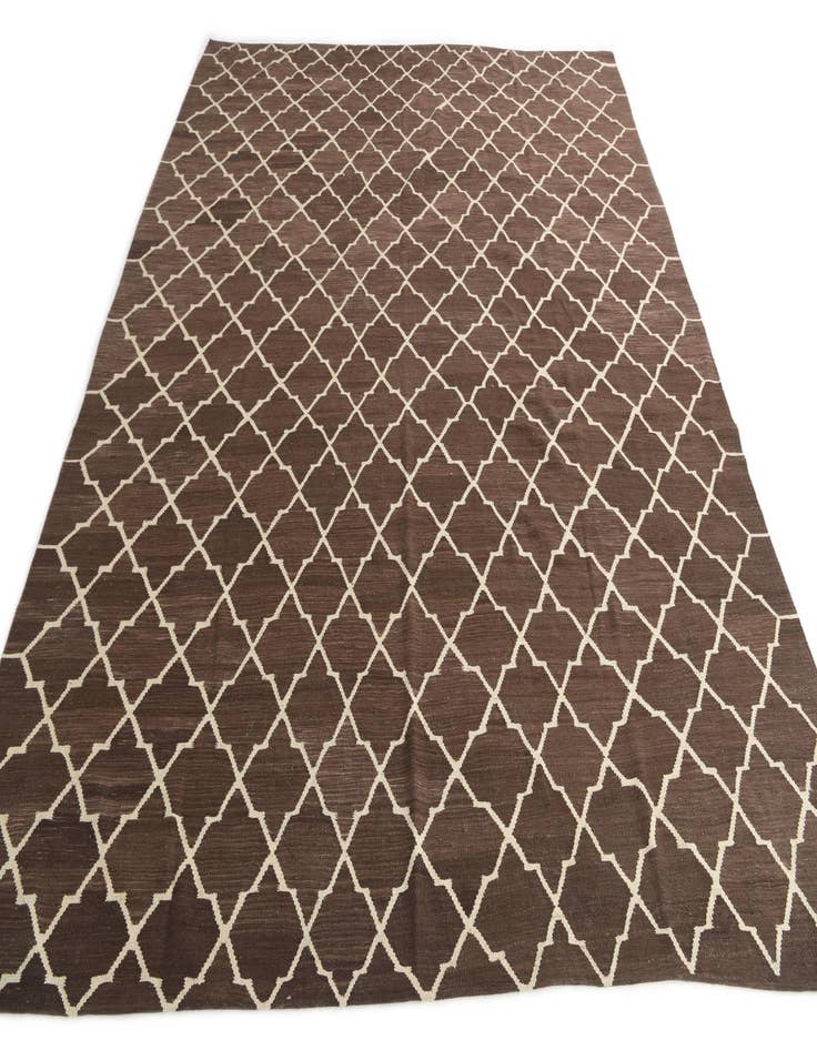 Detail image of  10' 7 x 12' 8  Hand Woven Kilim Modern Wool Rug