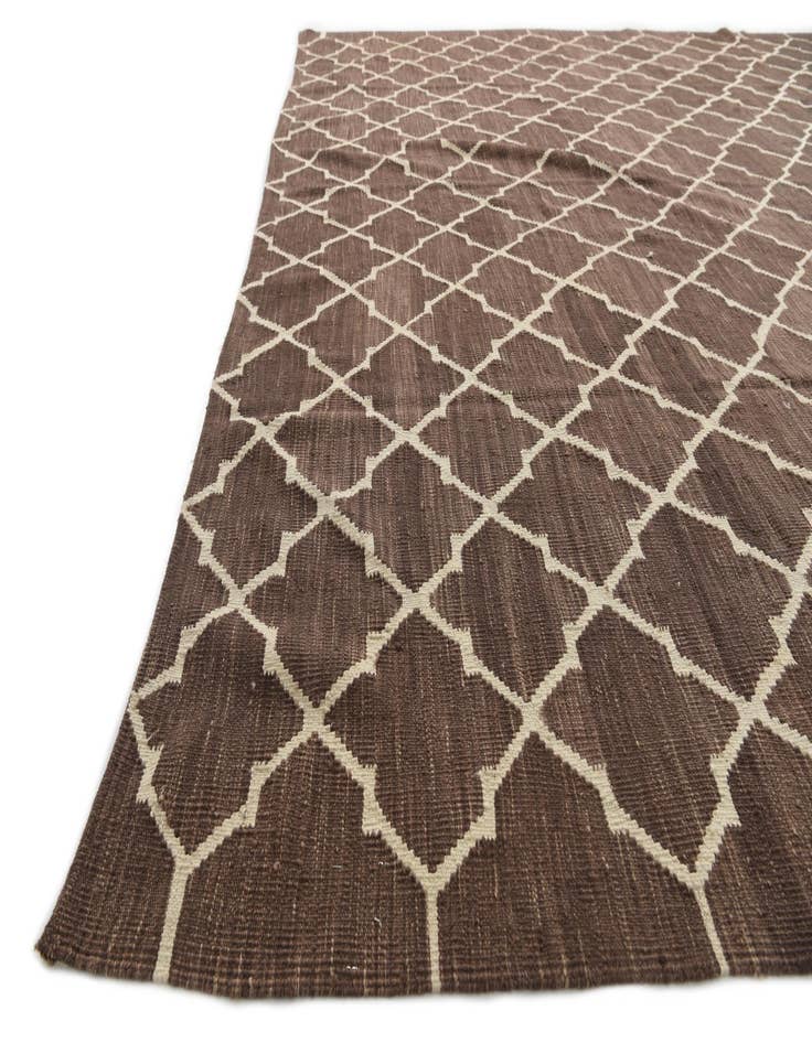 Detail image of  10' 7 x 12' 8  Hand Woven Kilim Modern Wool Rug
