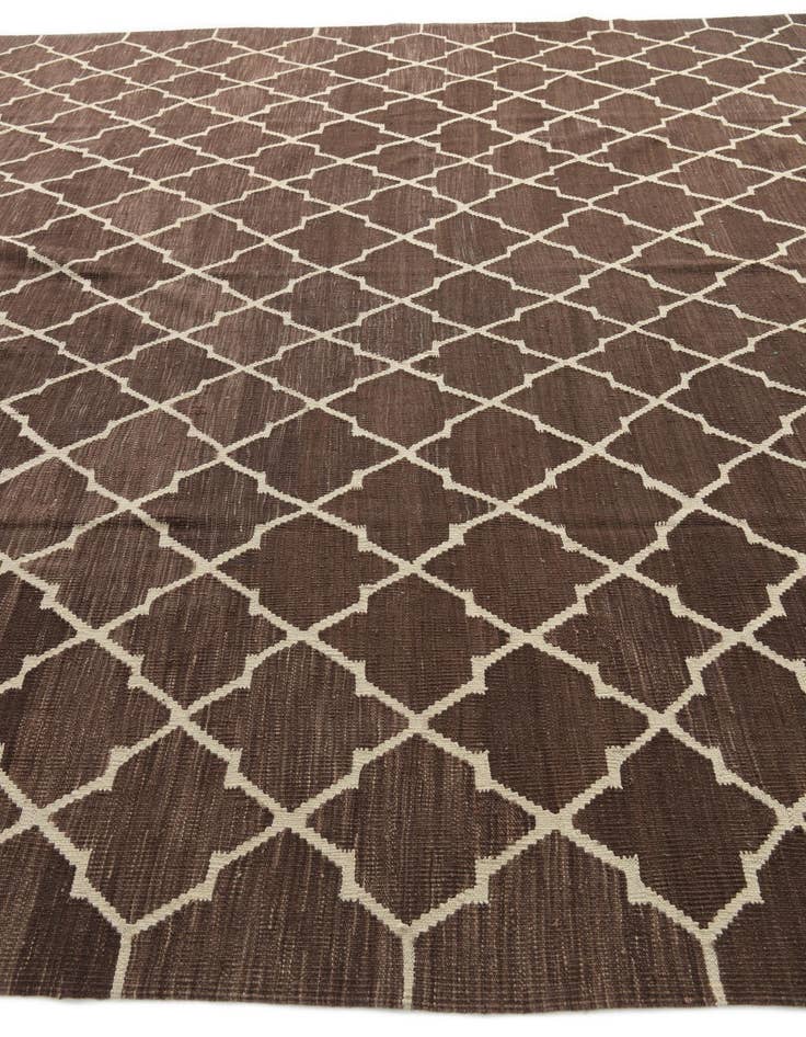 Detail image of  10' 7 x 12' 8  Hand Woven Kilim Modern Wool Rug