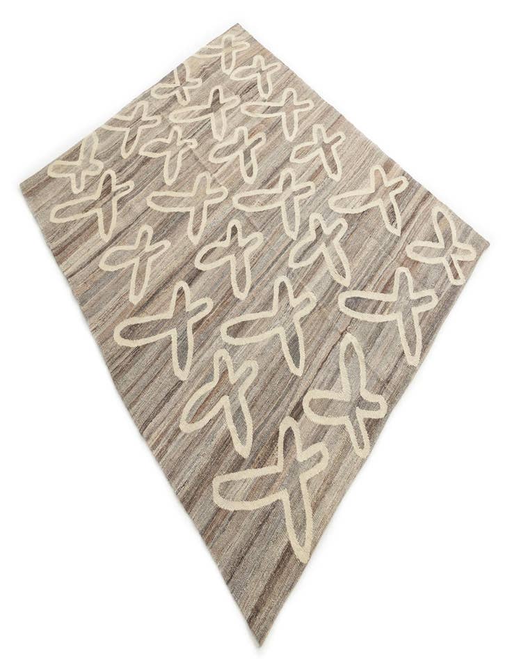 Detail image of  5' 3 x 6' 4  Hand Woven Kilim Modern Wool Rug