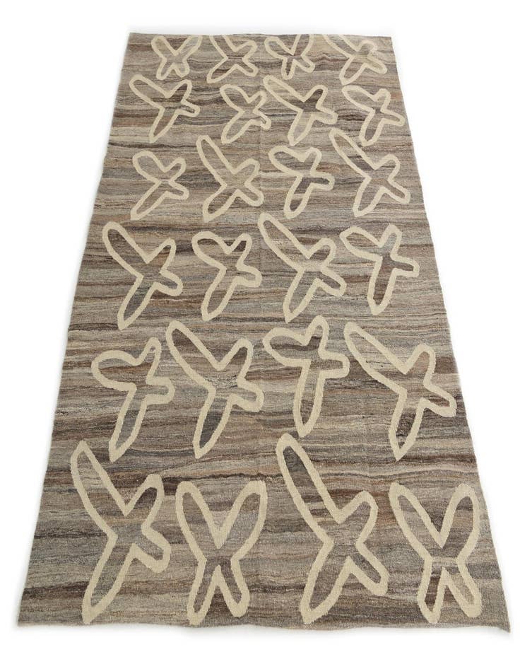 Detail image of  5' 3 x 6' 4  Hand Woven Kilim Modern Wool Rug