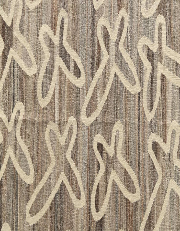 Detail image of  5' 3 x 6' 4  Hand Woven Kilim Modern Wool Rug