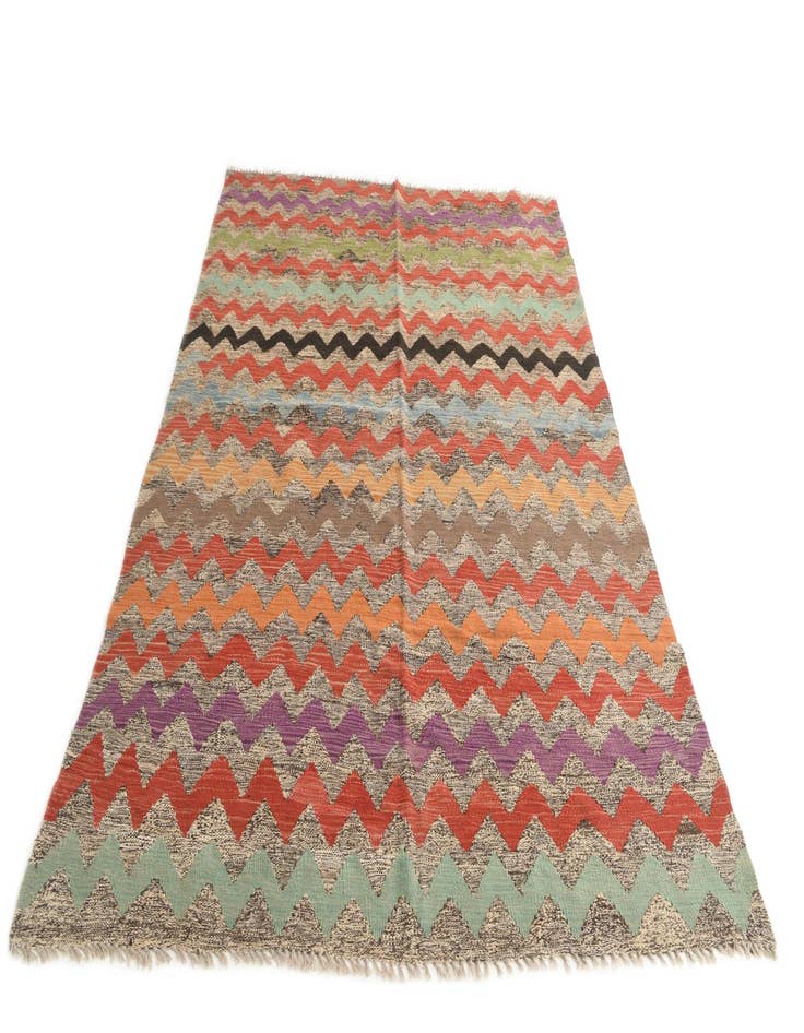 Detail image of  5' 6 x 7' 7  Hand Woven Kilim Modern Wool Rug