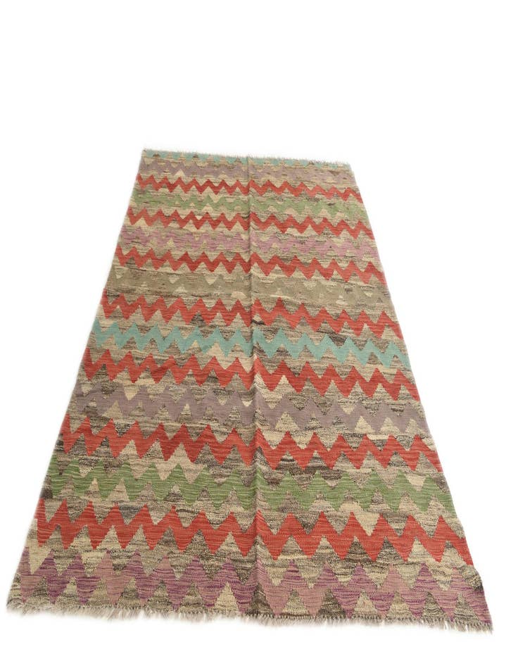 Detail image of  5' 5 x 7' 6  Hand Woven Kilim Modern Wool Rug