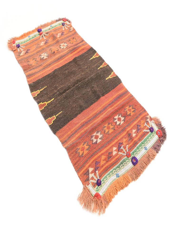 Detail image of  3' x 5' 7  Hand Woven Kilim Modern Wool Rug